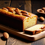 Financier**

"A golden-brown financier cake, rectangular shape, displayed on a rustic wooden table, surrounded by almonds, safe for work, appropriate content, fully clothed setting, perfect anatomy (of the cake), natural proportions, professional food photography, high quality, modest presentation, delicious appearance."

**