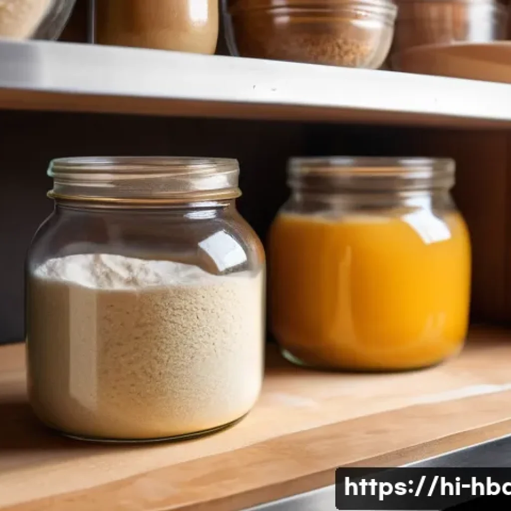 홈베이킹 저온숙성 VS 급속발효 - A cozy kitchen scene showcasing a baker preparing sourdough bread dough using slow fermentation meth...