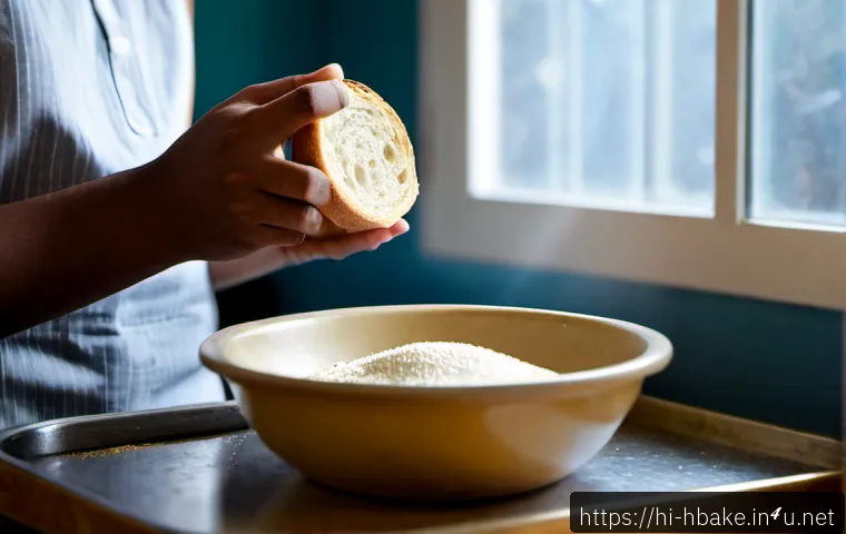 홈베이킹 빵 부풀지 않는 이유 - Photorealistic close-up of an Indian home baker in a warm modern kitchen, examining a small bowl of ...