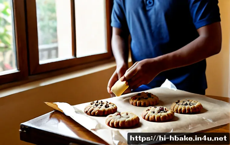 홈베이킹 배송 방법 - Photorealistic Indian home baker carefully packing freshly baked cookies into a plain kraft pastry b...